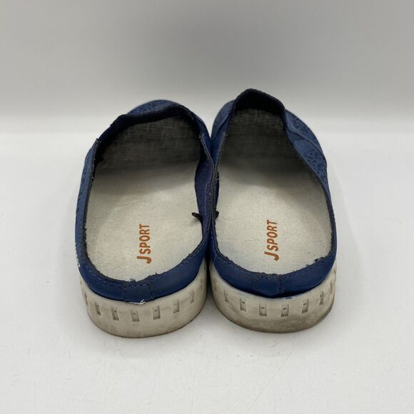Jsport Women's Navy Floral Laser Cut Slip On Mule Sneaker Size 8 - Picture 4 of 7